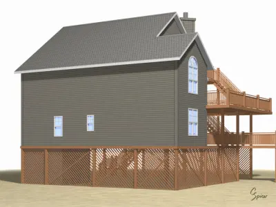 Summer Beach House Exterior 01 3D model