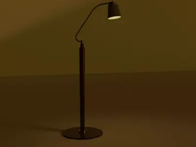 Wooden Floor Lamp Free low-poly 3D model