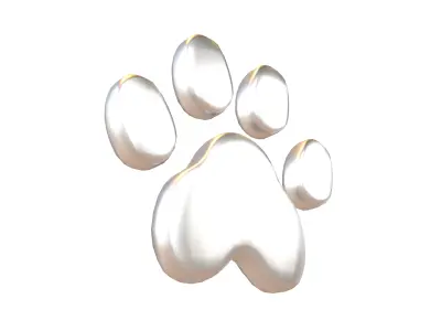 Dog Paw Print v1 004 Low-poly 3D model