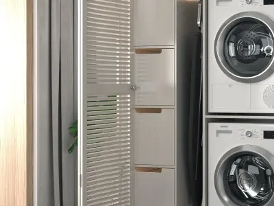 Laundry Storage Cabinet Modern 3D model