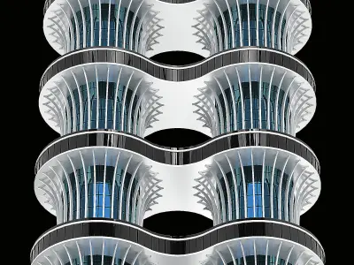 Multi storey modern high house 3D model