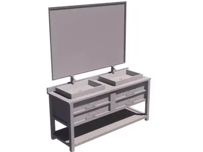 Dual Sink Vanity Free 3D model