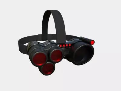 SciFi Glasses J01 Black Red - Character Design Fashion Low-poly 3D model