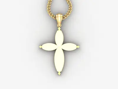 Light Gold 18K Cross Pendant 1CP053 3D print model