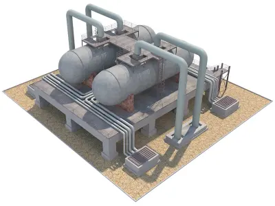 Industrial Silo 01 Low-poly 3D model