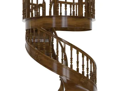 Classic spiral staircase 3D model