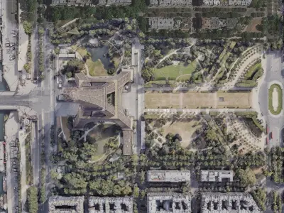 Paris City Eiffel Tower Realistic 3D model