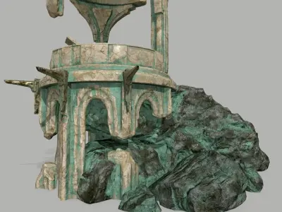 old temple  Low-poly 3D model