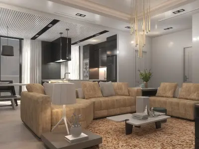 A modern apartment 3D model