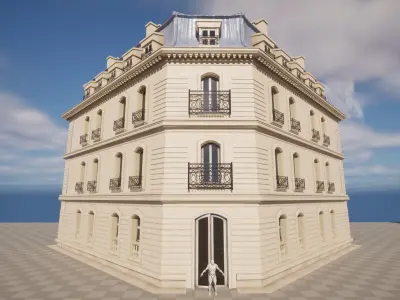 Paris Building 001 Low-poly 3D model