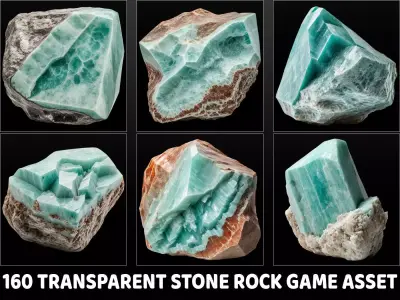 160 Fantasy Stone Rocks Game Asset Texture
