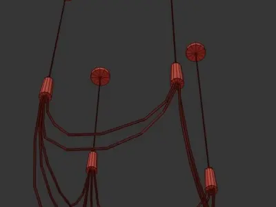 FLOCK pendant light with wires 3D model