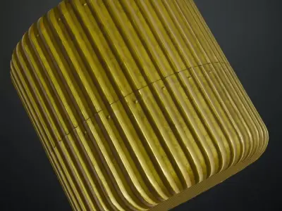 Golden Metal Corrugated PBR Seamless Texture