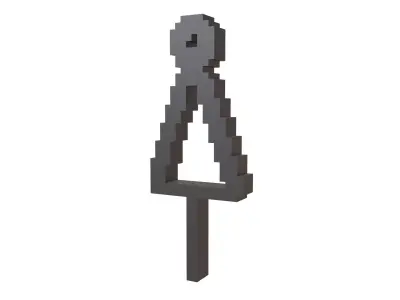 Voxel Style Girl Symbol v1 001 Low-poly 3D model