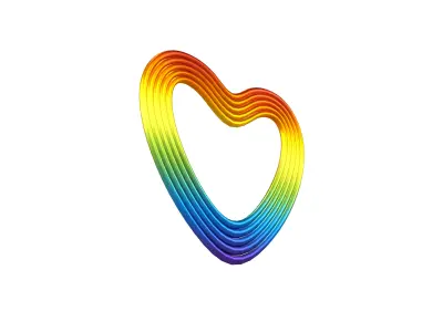 Line Heart Icon v1 014 Low-poly 3D model