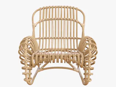 Boucle rattan armchair Kok Maison 627 1 3D model