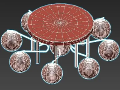 moderli ceiling light with six balls 3D model