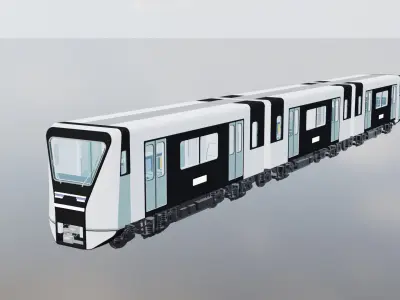 Quiet Outlined Light Rail Transit 3D Prop 3D model