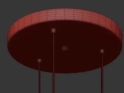 Crysking three pendant lights hanging from metal cage 3D model