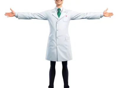 Scientist Character model pack Low-poly 3D model