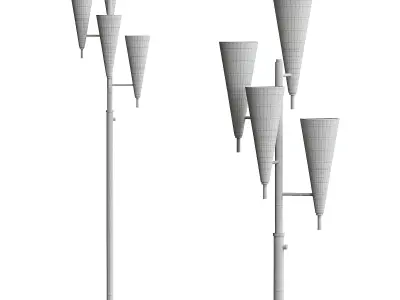  Possini Euro Design Quatro Mid Century Modern Tree Floor Lamp 3D model