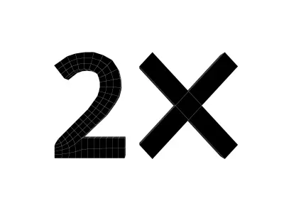 Bonus 2x Symbol v1 003 Low-poly 3D model