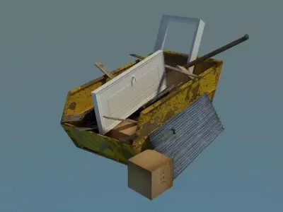 Garbage box with door in it 3D model