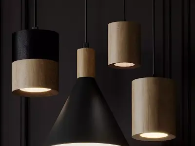 Hanging Small Cone Spot half black ASAF WEINBROOM 3D model