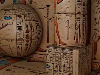 Ancient Egypt Hieroglyphs - VOL 3 - 5  PBR Texture