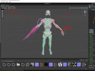 Cyber Zombie Gun Arm Low-poly 3D model