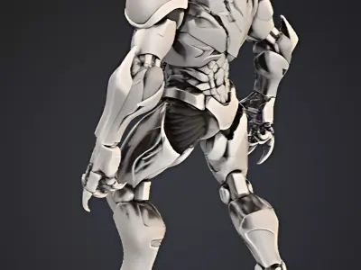 Futuristic Mech Robot Warrior   Sci-Fi Game Ready 3D Character  Low-poly 3D model