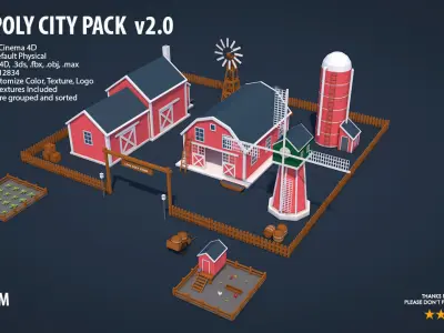 Low Poly City Pack 2 Low-poly 3D model