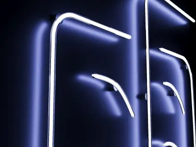 Neon Light Lamp Japanese Word Ame Rain 3D model