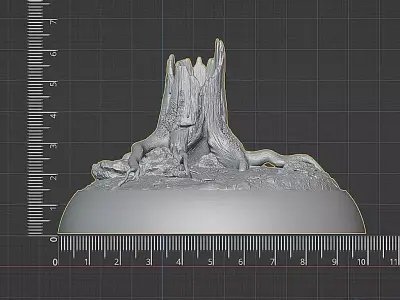 Ancient Tree Stump - 100mm Scenic Base - 3D Printable STL  3D print model