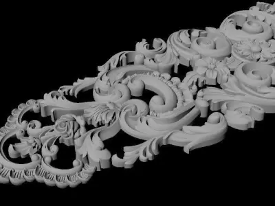 dekor ornate gold door handle 3D model