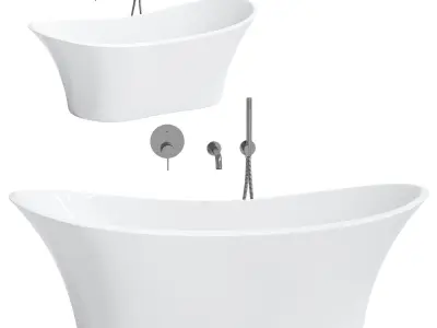 Freestanding Stone Bath Amalfi 3D model