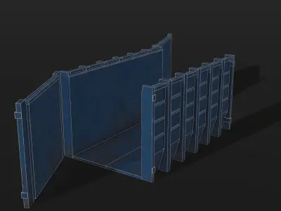 Blue Container Low-poly 3D model
