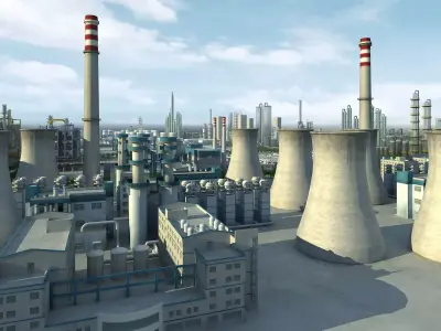 Industrial Factory Building 01 3D model