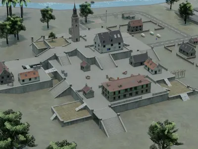 BERMUDA - Map - Free Fire 3D Model - Blender - Free Fire 3d Map 3D model