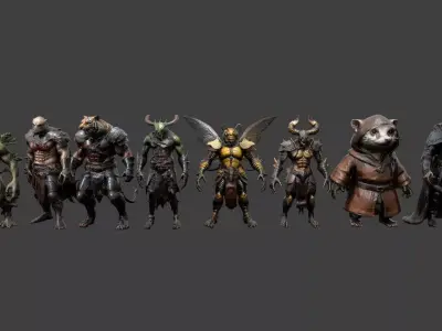 Animal Warrior Pack 2 Low-poly 3D model