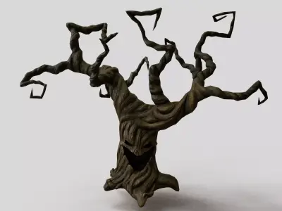 Creepy tree Low-poly 3D model