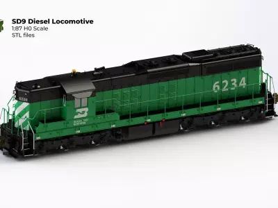 SD9 Diesel Locomotive - H0 scale 3D print model