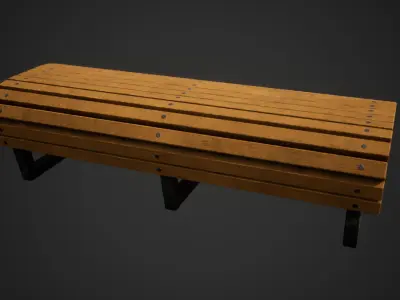 Stylized Park Bench Low-poly 3D model