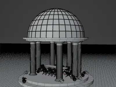 3d pavilion Free low-poly 3D model