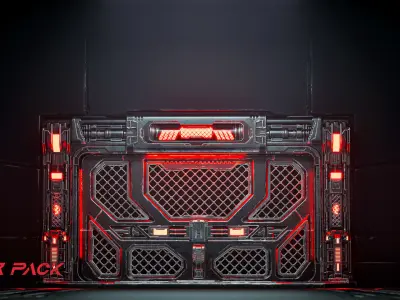 Sci-fi Door Pack 3D model