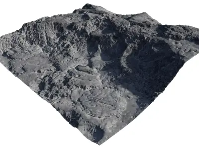 The surface of the crater  The surface of an alien planet 3D model