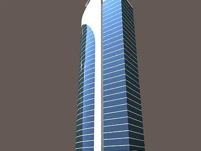 Tall Modern Glass Building 135 3D model