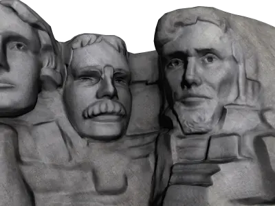 Mount Rushmore Low Poly Low-poly 3D model