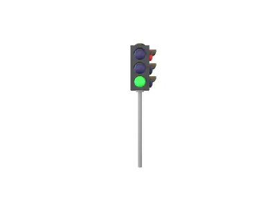 Traffic Light v2 002 Low-poly 3D model