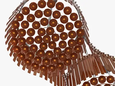 Custom made glass pendant fixture 3D model